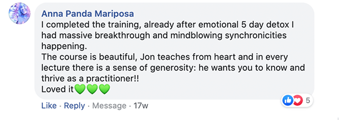 Testimonial about Breathe with JP - Jon Paul Crimi - best in-person breathwork teacher training